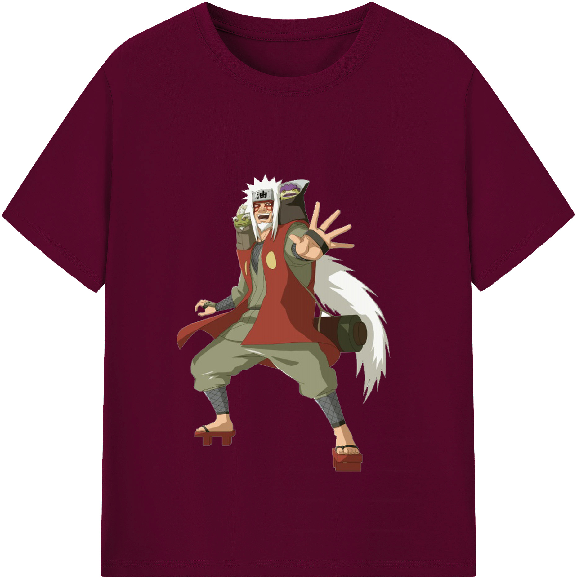 （画像用） NARUTO -ナルト- 自来也（じらいや） Jiraiya レディースカジュアルプリントTシャツ（綿100％）